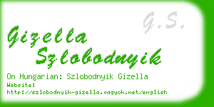 gizella szlobodnyik business card